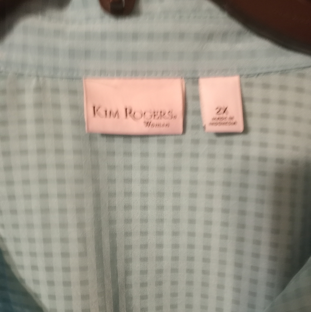 Button down short sleeve shirt 2X Kim Rogers - Picture 3 of 5